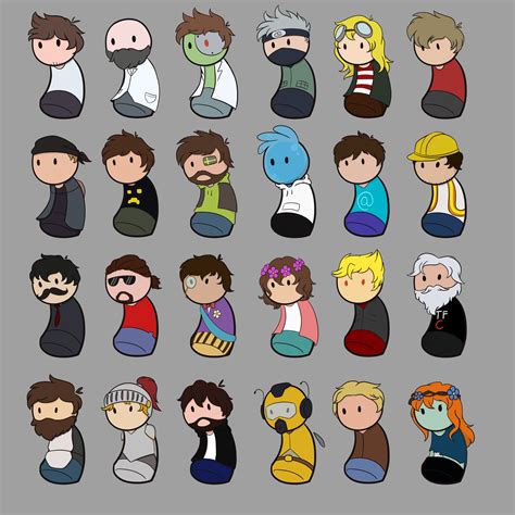 I decided to draw all active Hermitcraft members, but they're small ...