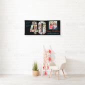 40th Birthday Party Look Who's 40 Photo Collage Banner | Zazzle