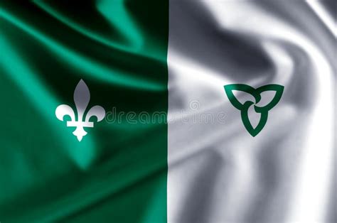 Franco-ontarian Realistic Flag Illustration. Stock Illustration ...