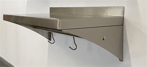 600mm Stainless Steel Wall Shelf With Hook Rail