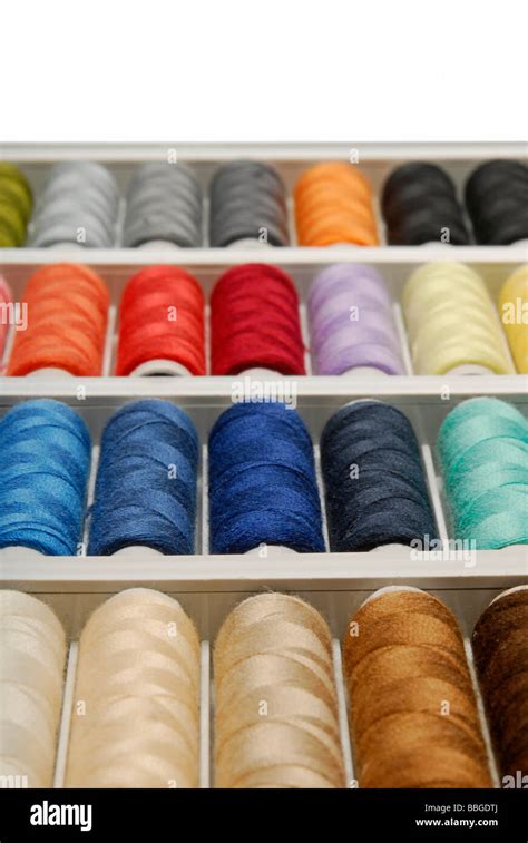 Spools of thread in various colours Stock Photo - Alamy