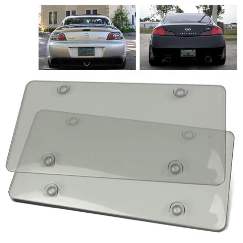 2PC ModifyStreet® Crystal Clear Smoked Tinted License Plates Covers Shields Protectors - Walmart ...