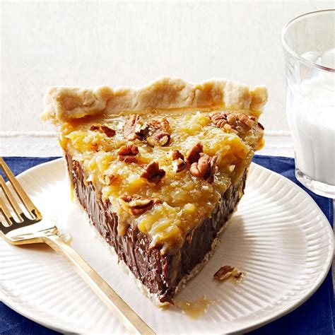 Coconut-Pecan German Chocolate Pie Recipe | Taste of Home