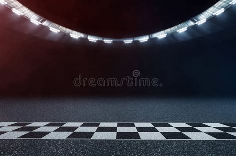 Empty Race Track Night Background 3d Illustrations Stock Illustration ...