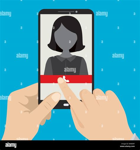 Hand holding smartphone with female silhouette icon on the screen,vector illustration Stock ...