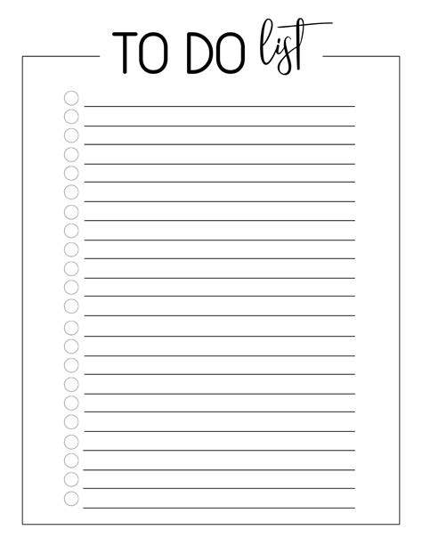 To Do Template Free Printable - Free Printable