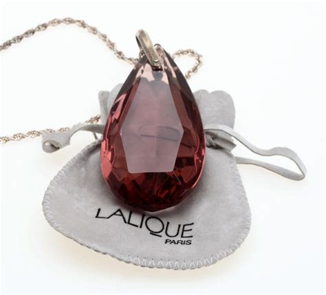 Lalique Pink Crystal Pendant with Silver Necklace – Buy – Collect – Sell