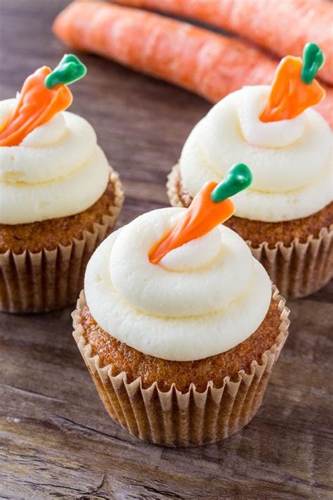 Carrot Cake Cupcakes with Cream Cheese Frosting - Oh Sweet Basil