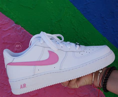 Hot Pink Custom Nike Air Force 1 Sneakers. Pink Nike Logo | Etsy