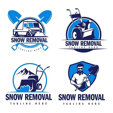 Set of snow removal logo design, snow plowing logo illustration 28600391 Vector Art at Vecteezy