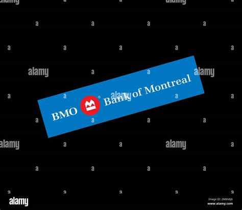 Bank of Montreal, rotated logo, black background Stock Photo - Alamy