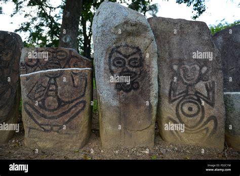 Rocks carved with petroglyphs at Caguana Indigenous Ceremonial Center ...