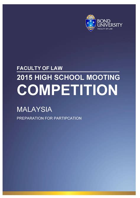 Mooting Competition Preparation Materials Malaysia 2015 - 2 Bond University High Schools ...