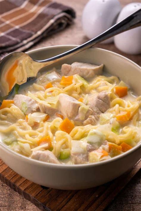 Creamy Chicken Ramen Soup - Easy Meal Recipe - Dinner - Lunch - Party Food