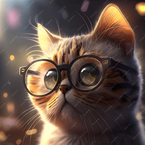 Premium Photo | Cool and cute Cat in Glasses Explore the World Through ...