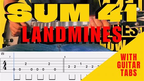 Sum 41- Landmines Cover (Guitar Tabs On Screen) - YouTube