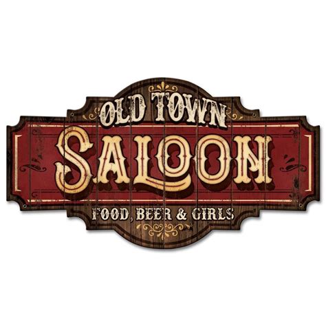 Old Town Saloon - 22" x 12" Vintage Look Metal Sign | Vintage metal signs, Metal signs, Saloon decor