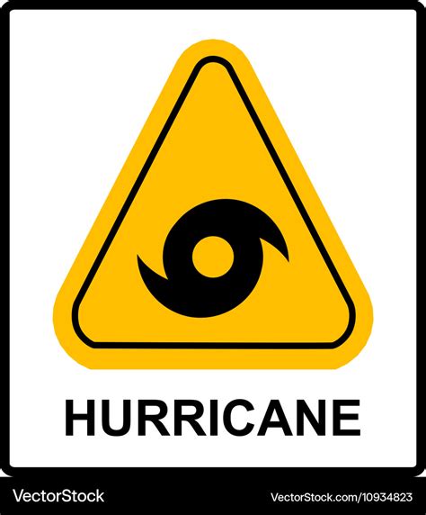 Hurricane warning sign Royalty Free Vector Image