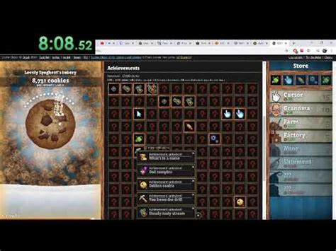 Cookie Clicker Speedrun 40 achievements in 57:44.82 - YouTube