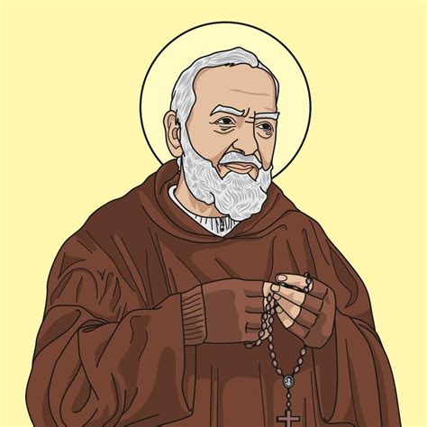 Saint Padre Pio of Pietrelcina Colored Vector Illustration Catholic Orders, Catholic Art, Color ...