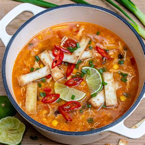 Easy Chili Chicken Tortilla Soup | Healthy Fitness Meals