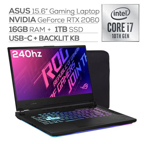 ASUS ROG Strix G15 Gaming Laptop, 15.6" 240Hz 3ms FHD IPS-Type, Intel 8 ...