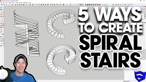 5 Ways to Create SPIRAL STAIRS IN SKETCHUP - YouTube