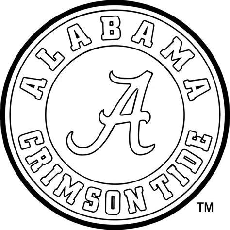 Alabama Crimson Circle Logo Coloring Page | Wecoloringpage.com | Football coloring pages ...