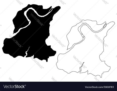 Surat city republic india gujarat state map Vector Image