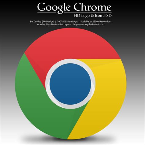Google Chrome HD Logo and Icon .PSD by zandog on DeviantArt