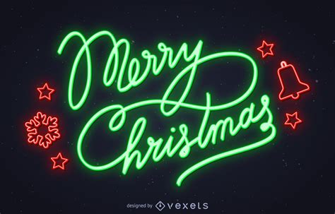 Neon Merry Christmas Sign Vector Download