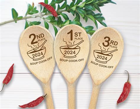 Chili Cook off Prizes Wooden Spoons Set of 3 Soup Cook off Champion ...