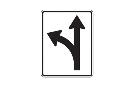 Arrows Left Turn & Straight Sign R3-6L - Traffic Safety Supply Company