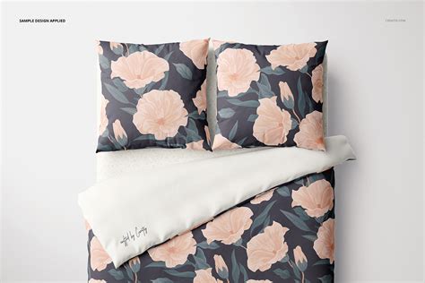 Bedding with Euro Pillows Mockup Set :: Behance