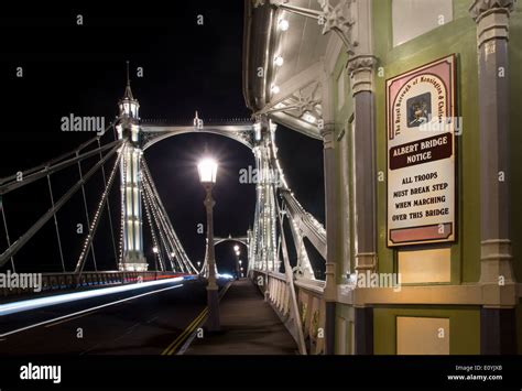 UK, England, London, Albert Bridge night Stock Photo - Alamy