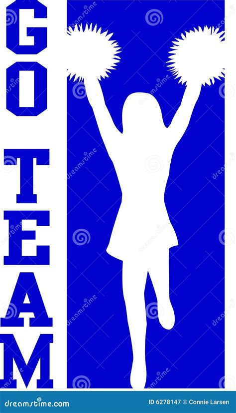 Cheerleader Go Team Blue/EPS Royalty Free Stock Photography - Image ...