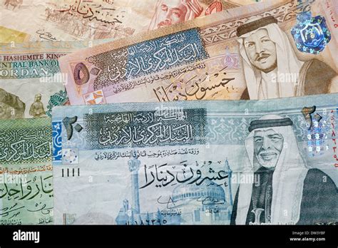 Jordanian dinar banknotes background Stock Photo - Alamy