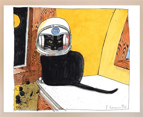 Cat With an Astronaut Helmet. i Am OUTTA Here Limited Edition of 25, Signed and Numbered. - Etsy