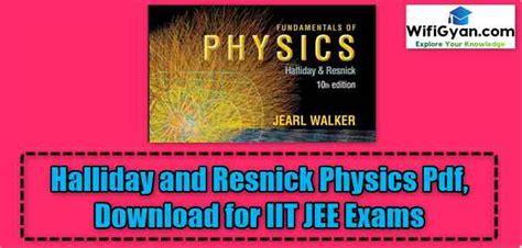 Halliday and Resnick Physics Pdf, Download for IIT JEE Exams