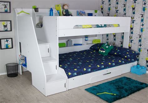 Flair Furnishings Slick Staircase Triple Bunk bed White