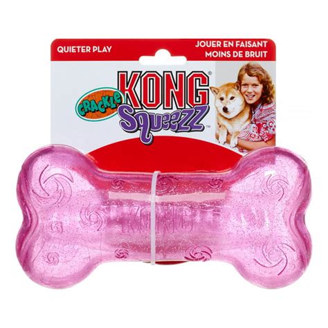 KONG Squeezz Crackle Bone Dog Toy, Assorted, Large - Walmart.com ...