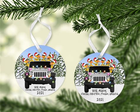 Personalized Duck Duck Jeep 2023 Round Aluminum Ornament - Arkansas Made