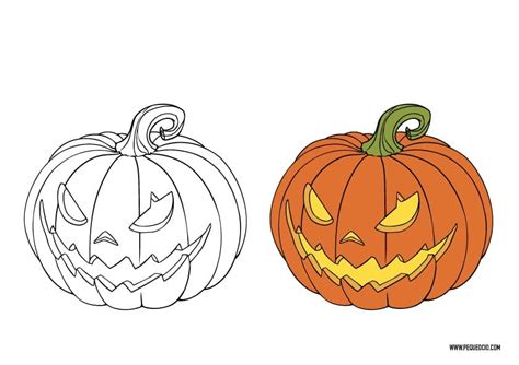 15 dibujos de calabazas de Halloween para colorear - Pequeocio