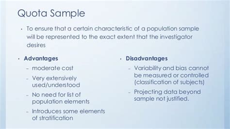 Quota Sampling Advantages And Disadvantages : Sampling: definition ...