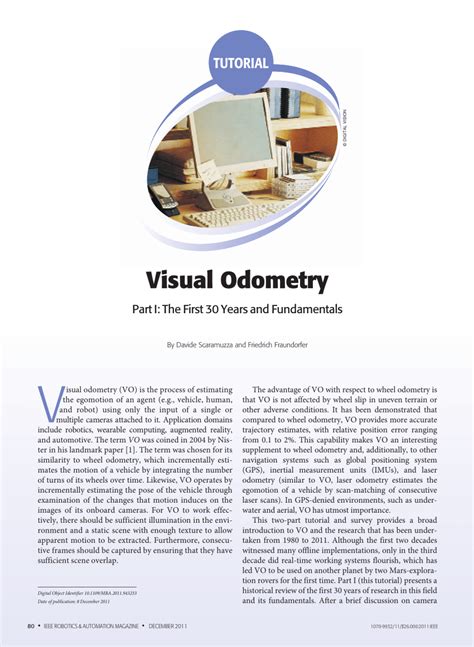 (PDF) Visual Odometry [Tutorial]