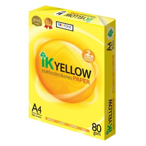 IK Yellow A4 Paper 80gsm 450's | Spirit Media & Paper Marketing Sdn Bhd