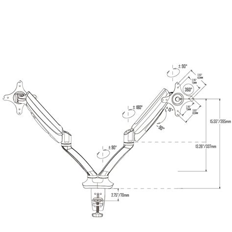 Loctek Dual Monitor Arm - Adjustable Gas Spring Desk Mount for 10 to 27 inch VESA Compatible ...
