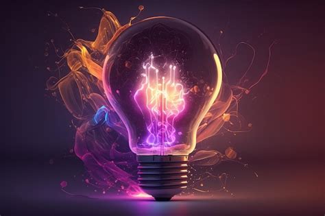 Premium Photo | Light bulb with neon lights abstract glowing background ...
