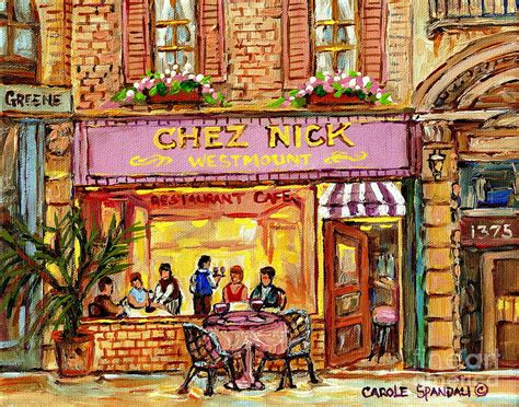 Chez Nicks Restaurant Paris Style Bistro Paintings Art Of Montreal City ...