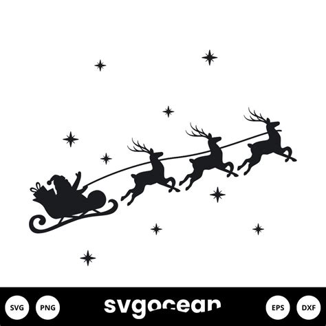 Santa And Reindeer Svg vector for instant download - Svg Ocean — svgocean